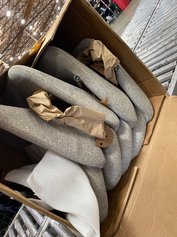 Photo 1 of *the stock image its used for reference*
Products Modern Dining Chairs Set of 4, Upholstered Kitchen Chair with Back, Fabric Dining Room Chairs with Back, Mid Century Dining Chair with Solid Wood Legs, Grey