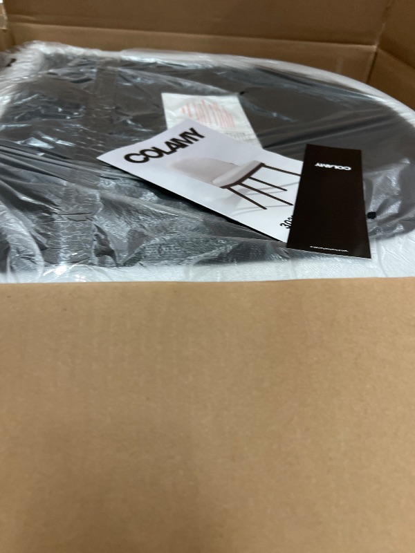 Photo 1 of *ONLY ONE* MALOL 7-Piece Rectangular Dining Table Set for 6, 63" Industrial Kitchen Table with 6 Upholstered Curved Back Dinner Chairs for Dining Room, Kitchen, Living Room, Black+Light Gray