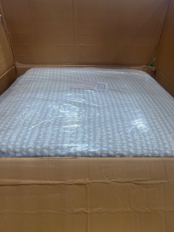 Photo 1 of S & L Homes 100% Wool Hand Woven Chunky Knit Popcorn Rug - Ivory Contemporary Area Rug for Living Room Bedroom (10' x 14' - Ivory)