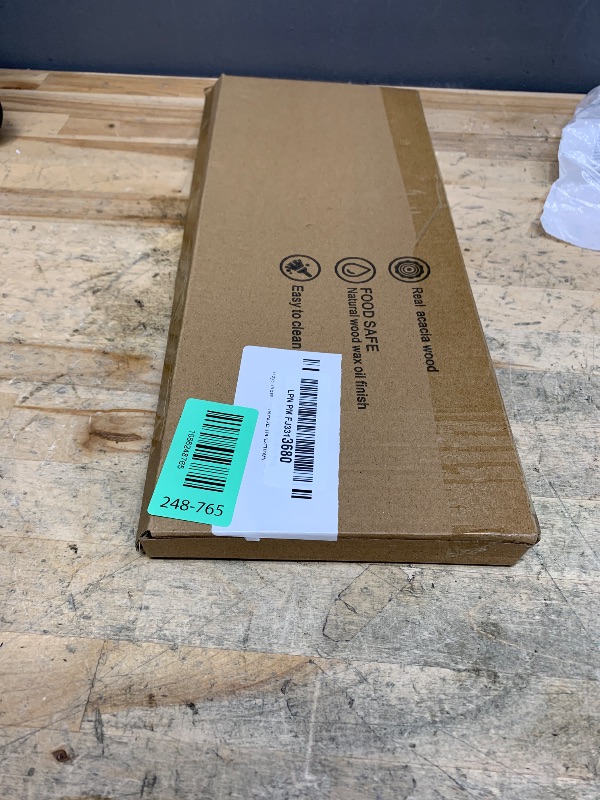 Photo 1 of 1 pcs 14"x5.3" Solid Acacia Wood Serving Tray Rectangular Wooden Serving Platter Natural Wooden Board for Bar Coffee Party