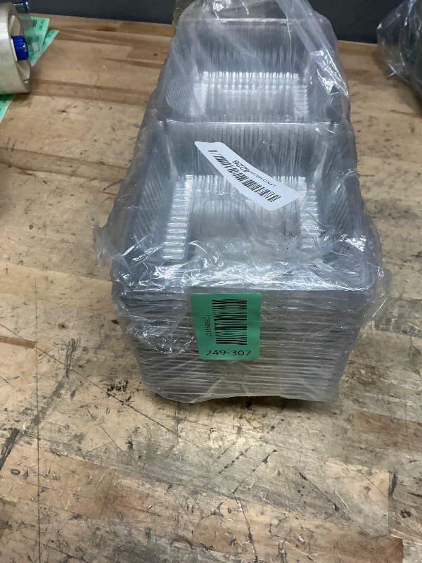 Photo 1 of 100 Pcs Clear Hinged Plastic Containers with Lids,Individual Cake Slice Containers,Square Plastic Food Container,Disposable Clamshell Take Out Containers for Cakes,Cookies,Pasta,Sandwiches,Salad