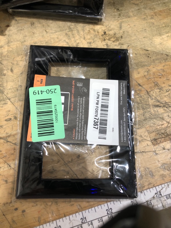 Photo 1 of [2 Pack] BESTTEN 3 Gang Black Decorator Wall Plate, Standard Size, Unbreakable Polycarbonate Outlet and Switch Cover, H4.53” x W6.38”, UL Listed