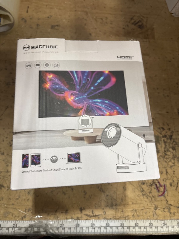 Photo 1 of ?Electric Focus?Magcubic Mini Projector 4K Support, Smart Projector with WiFi 6 and Bluetooth 5.4, 5W Soundbase Speaker, 180° Rotation, Portable Proyector for Home Theater