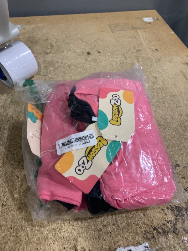Photo 1 of *ONLY 2* LessonZoo 3 Pack Girls Long Sleeve Shirts Ribbed Knit Cotton Layering Tops Slim Fit Crewneck Casual Undershirts(Black, White, Peach Pink,11-12 Years)