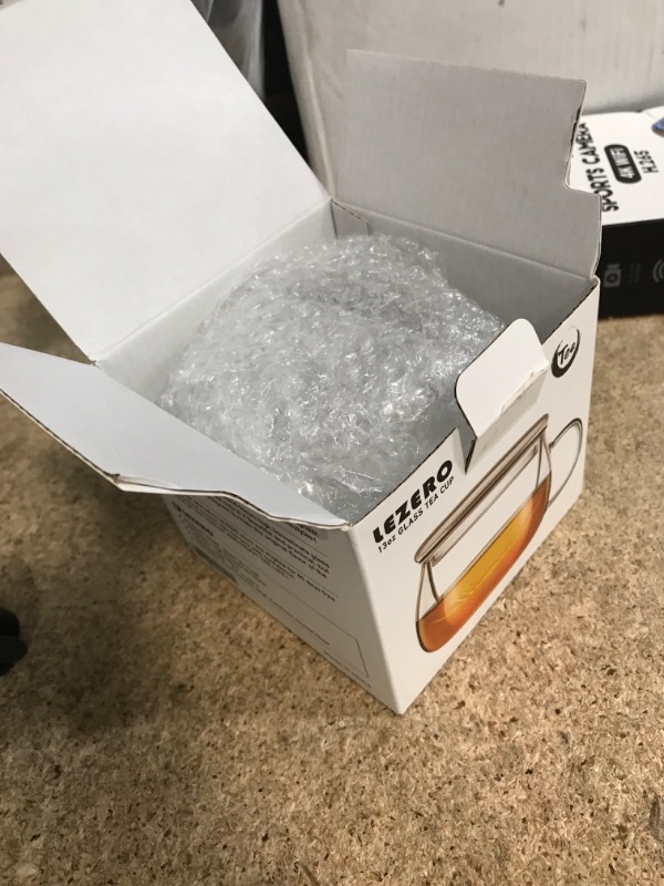 Photo 1 of ***partial set/ only 1*** Lezero 13oz Tea Infuser Cups Kits, Glass Mugs with Filter Basket and Lid for Loose leaf Tea Brewing, Heat Resistant, Lead-free, Microwave & Dishwasher Safe