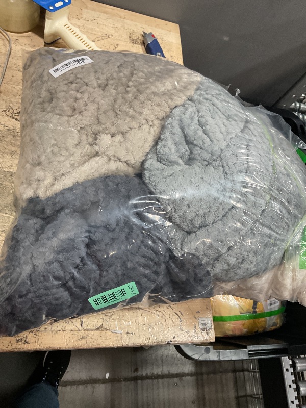 Photo 1 of ****PARTIAL SET/ BLACK & TAN**** Newwiee 4 Pcs Flanne Fleece Throw Blanket for Bed Couch Large 3D Waffle Textured Soft Blanket Winter Warm Lightweight No Shedding No Pilling Decorative Throw, 50x60 Inch(Neutral Color)