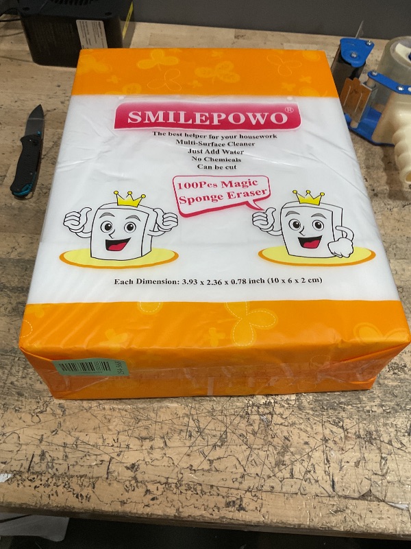 Photo 1 of 
Click to see full view





SmilePowo 100 Pack Magic Cleaning Sponges Eraser,Premium Melamine Sponge Foam Cleaning Pads, Dish Sponges,Household Cleaning Scrub Sponge for Kitchen, Bathroom, Furniture, Floor Wall Cleaner(White)