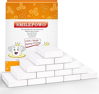 Photo 1 of 
Click to see full view





SmilePowo 100 Pack Magic Cleaning Sponges Eraser,Premium Melamine Sponge Foam Cleaning Pads, Dish Sponges,Household Cleaning Scrub Sponge for Kitchen, Bathroom, Furniture, Floor Wall Cleaner(White)
