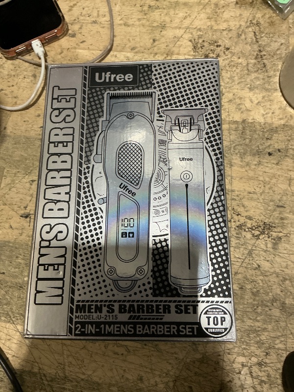 Photo 1 of **MISSING CHARGER CORD*** Ufree Hair Clippers for Men, Professional Clippers and Trimmers Set, Cordless Clippers for Hair Cutting, Beard Trimmer, Barber Clippers, Rechargeable Electric Shaver, Gifts for Men, Black Gold