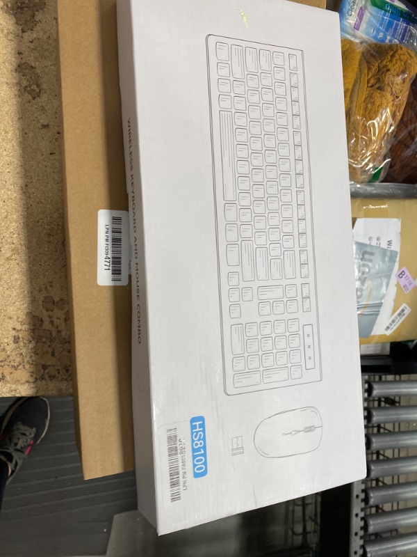 Photo 1 of **PARTS ONLY, MISSING DONGLE** Wireless Keyboard and Mouse Combo, Full-Sized Wireless Keyboard and Adjustable DPI Mouse, 2.4GHz USB Receiver, Silent Keyboard and Mouse for PC, Windows, MAC, Desktop, Laptop(Purple)