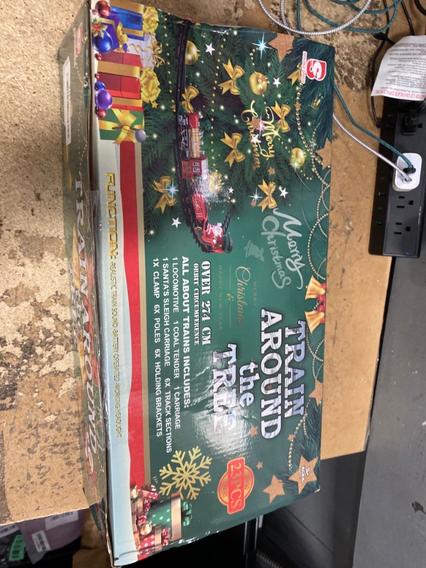 Photo 1 of ***DAMAGED - SEE NOTES/PICTURES*** Christmas Train Set for Around The Tree Train Toys for Toddlers with Luxury Track & Glowing,Lights & Sound,Train Carriages & Tracks for 3 4 5 6 7 8+ Years Old Kids Decoration Indoor