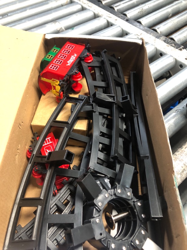 Photo 1 of ***DAMAGED - SEE NOTES/PICTURES*** Christmas Train Set for Around The Tree Train Toys for Toddlers with Luxury Track & Glowing,Lights & Sound,Train Carriages & Tracks for 3 4 5 6 7 8+ Years Old Kids Decoration Indoor