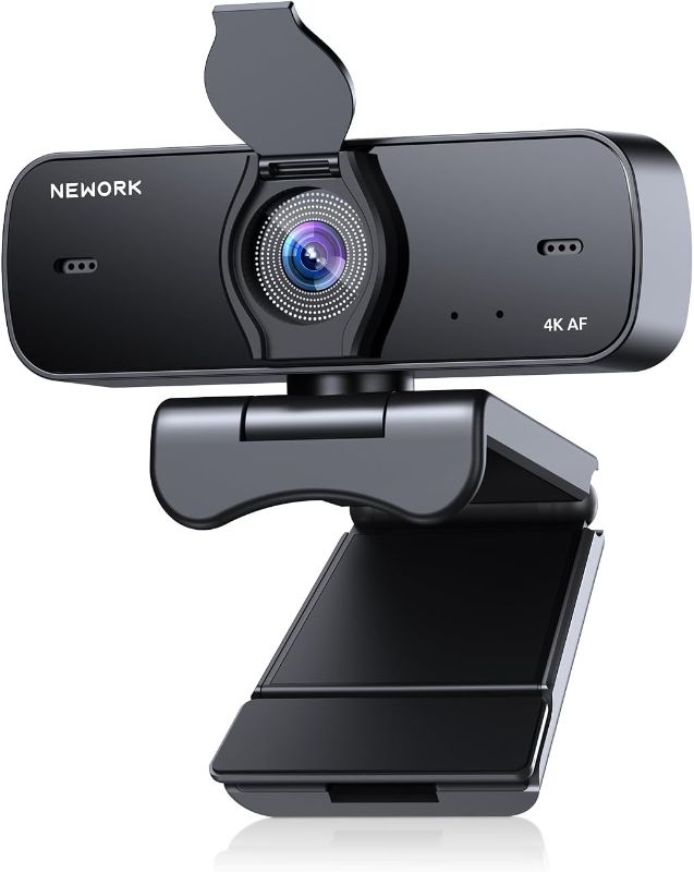 View 4 of 4K Webcam for PC, Ultra 4K HD, 2 Noise Reduction Mics, Auto Focus & Privacy Cover, Plug & Play, 77°FOV, USB Camera for PC, Mac, Laptop, Video Calls