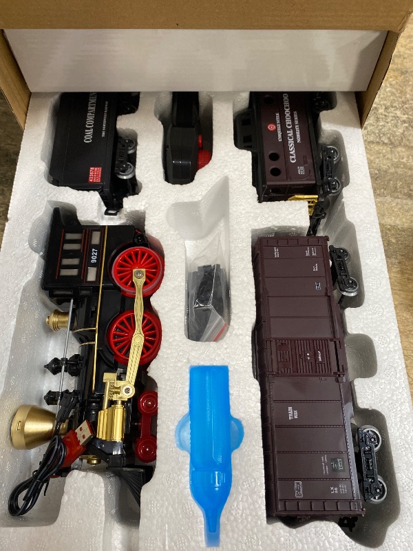 View 3 of Train Set for Kids Remote Control Train Toys w/Steam Locomotive,Passenger Carriage & Luxury Tracks, Electric Trains w/Realistic Smoke,Sounds & Lights, Christmas Birthday Gift for Boys Girls 3 4 5 6 7