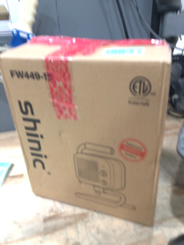 Photo 1 of Shinic Garage Heaters for Indoor Use, Metal Portable Space Heater with Thermostat, Greenhouse heater, Adjustable Head, Tubular Stand, Padded Handle, and Wide Base for Stability