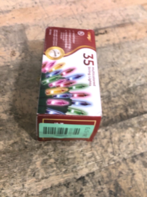 Photo 1 of **UNTESTED** Warm Multi Color Christmas Lights - 6.3 ft String of 35 Incandescent Mini Bulbs Multifunctional Lighting Modes, for Decorative, Bedroom, Outdoor, Xmas Twinkle Tree Lights with Green Wire Total 6.6 ft