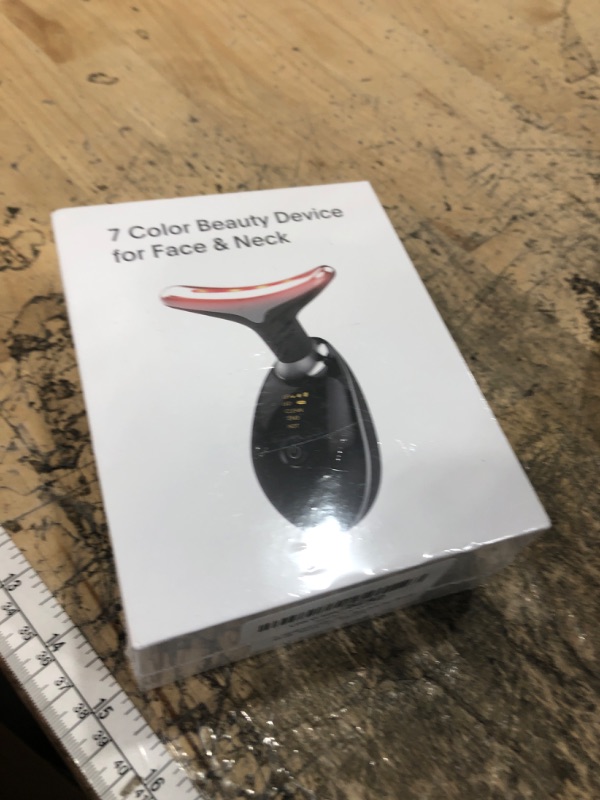 Photo 1 of ELISHINE Red-Light-Therapy-for-Face and Neck, 7 Color Light Based Facial Massager, Portable Skin Care Tool (Black)