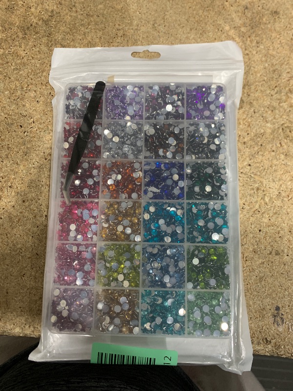Photo 1 of ****GLUE OT INCLUDED*** 
qiipii 24 Color 5mm Crystal Resin Rhinestones for Bedazzling Crafting SS20 Flatback Stones Colorful Gems Diamonds Charms for Nails Eyes Face Makeup Tumblers Bottles DIY Crafts Clothes Shoes Phones 