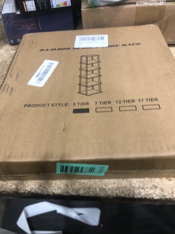 Photo 1 of Vertical Shoe Rack - Tall Narrow Shoe Rack Organizer for Small Spaces,5 Tier Bamboo Shoen Shelf for Entryway,Closet,Corner,Doorway,Skinny Shoe Shelf Space Saving Shoe Storage,Free Stackable DIY