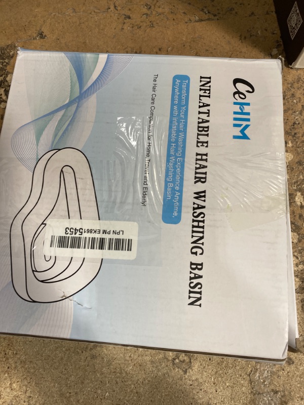 Photo 1 of ?Portable Inflatable Shampoo Basin for Bedridden & Elderly - Zero Pooling Design | Fast-Drain Slope & Neck Support | Portable Hair Wash Bowl, Drain Hose | Hospital PVC | Home Use (Yellow, Large)