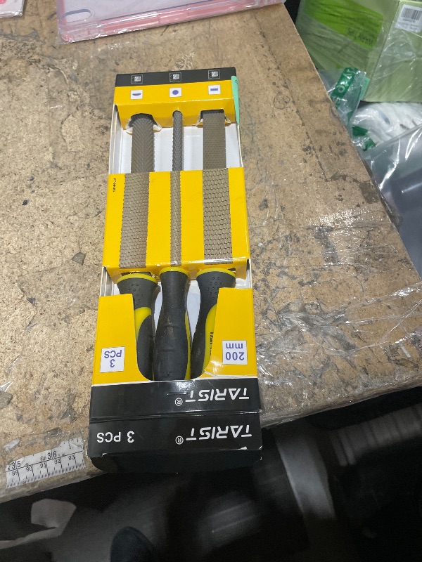 Photo 1 of ***SHOWS SIGNS OF HEAVY USAGE *** TARIST 3-Piece 8" Wood Rasp File Set, Includes Flat/Half-Round/Round. For Woodworking & Sharping Wood