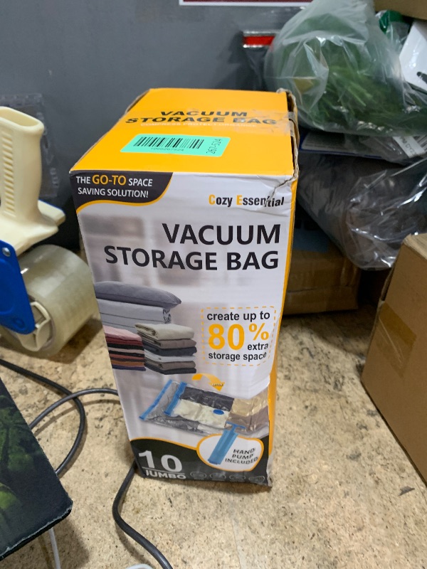Photo 1 of 10 Jumbo Vacuum Storage Bags, Space Saver Bags Compression Storage Bags for Comforters and Blankets, Vacuum Sealer Bags for Clothes Storage, Hand Pump Included
