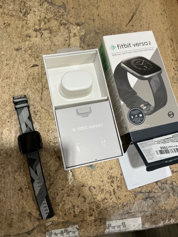 View 2 of ***WATCH ONLY***Fitbit Versa 2 Special Edition Health and Fitness Smart Watch with Heart Rate, Music, Alexa Built-In, Sleep and Swim Tracking, Navy and Pink Woven/Copper Rose, One Size (S and L Bands Included), 2.3
