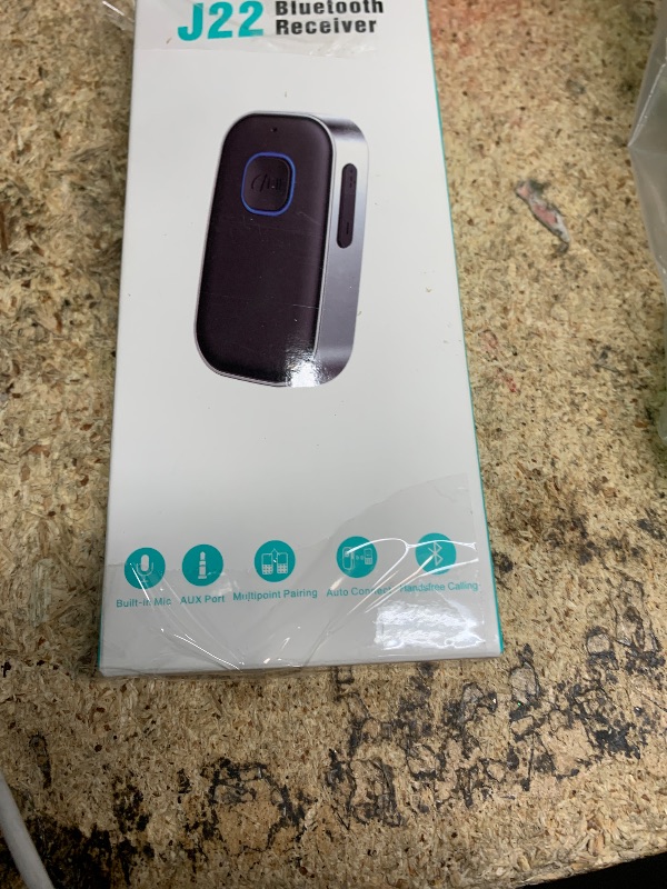 Photo 1 of ***UNTESTED/ UNKNOWN DAMAGES*** COMSOON Bluetooth Receiver for Car, Noise Cancelling 3.5mm AUX Bluetooth Car Adapter, Wireless Audio Receiver for Home Stereo/Wired Headphones, Hands-Free Call, 16H Battery Life - Black+Silver