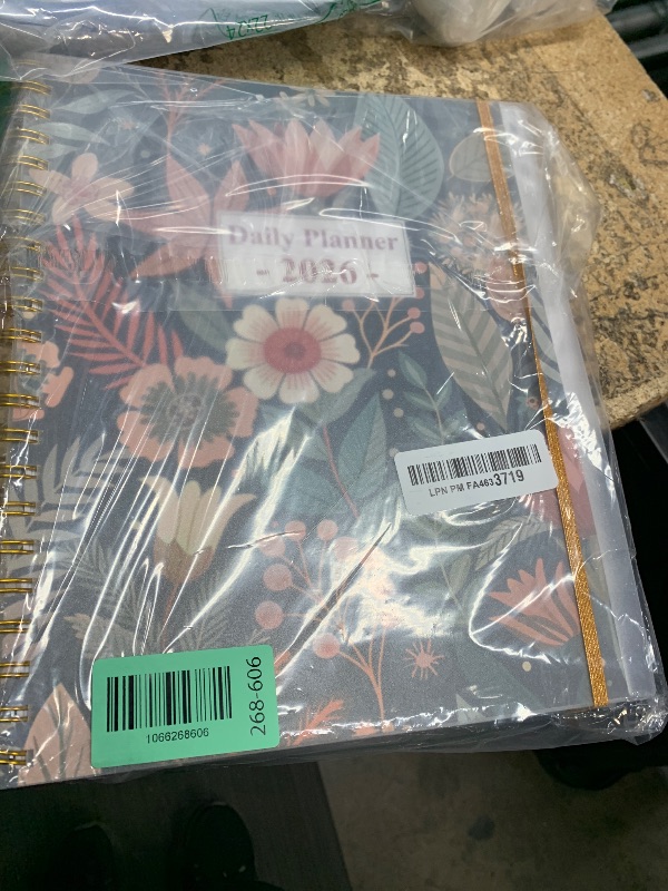 Photo 1 of 2026 Daily & Monthly Planner - One Page Per Day, Daily Planner from January 2026 - December 2026, Planner 2026 with 12 Monthly Tabs, 8.5" x 11", Flower-B