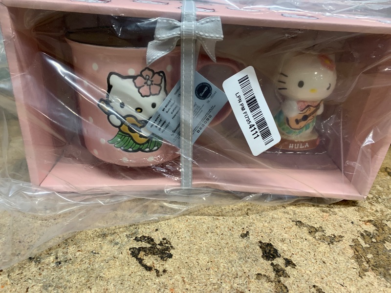 Photo 1 of Blue Sky Clayworks Hello Kitty Hula Mug & Figurine Gift Set, Ceramic 18 oz, 5.6" x 4.21" x 3.94", A Tiny Island Coffee Break (Set of 2)