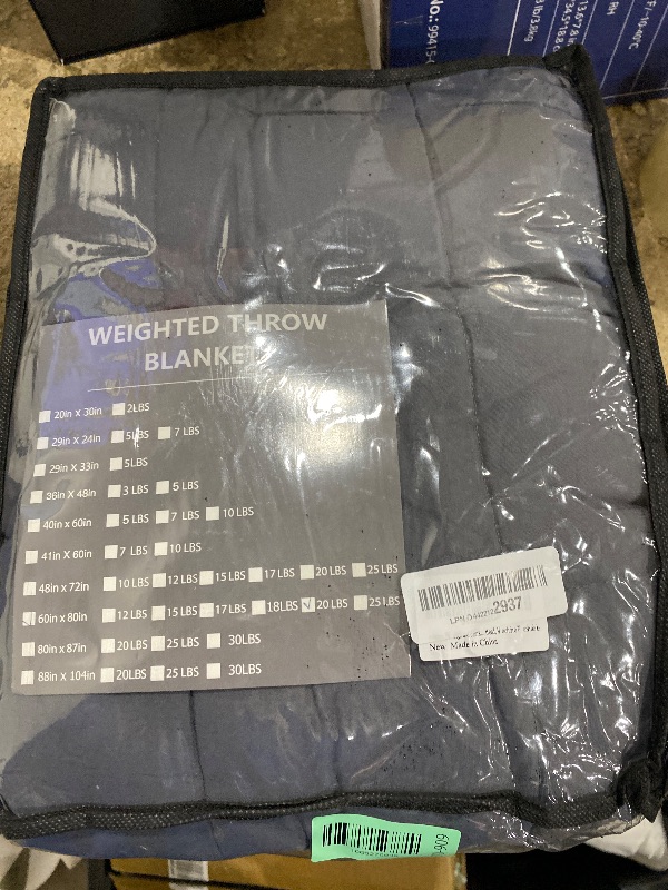 Photo 1 of ***DIRTY (DOG HAIR)*** yescool Weighted Blanket for Adults (20 lbs, 60” x 80”, Grey) Cooling Heavy Blanket for Sleeping Perfect for 190-210 lbs, Queen Size Breathable Blanket with Premium Glass Bead, Machine Washable