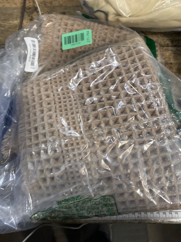 Photo 1 of MIULEE Set of 2 Waffle Bathroom Rugs, Boho Bath Rug Super Absorbent, Non Slip Washable Ultra Soft Rubber Backed Shower Bath Mats for Floor, Tub, Shower, Looped Design, Brown, 17"x24"+18"x30"