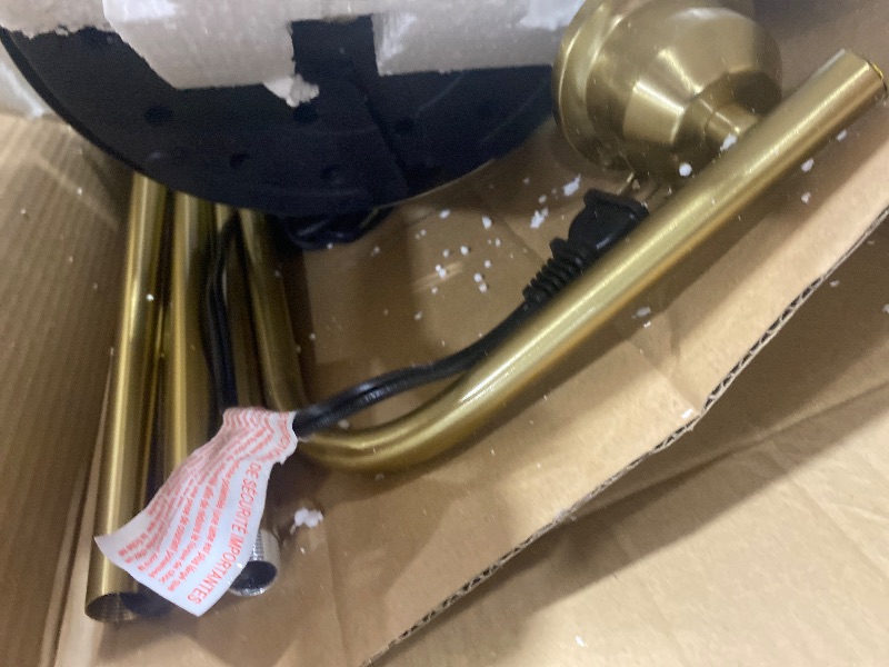 Photo 1 of **FOR PARTS ONLY**
Glass Floor Lamp for Living Room, Modern Standing Lamp with Green Ribbed Glass Lampshade and Pedal Switch, 66” Tall Lamp & Gold Floor Lamp for Bedroom Study Room,Brushed Gold(3000K LED Bulb Included)