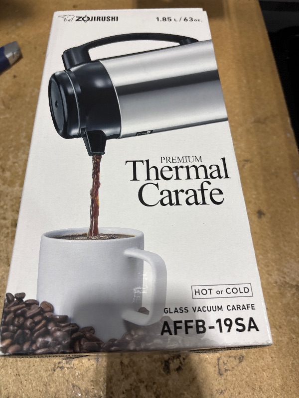 Photo 1 of (broken lid) Zojirushi AFFB-19SAXA Premium Thermal Carafe, 1.85 Liter, Brushed Stainless Steel