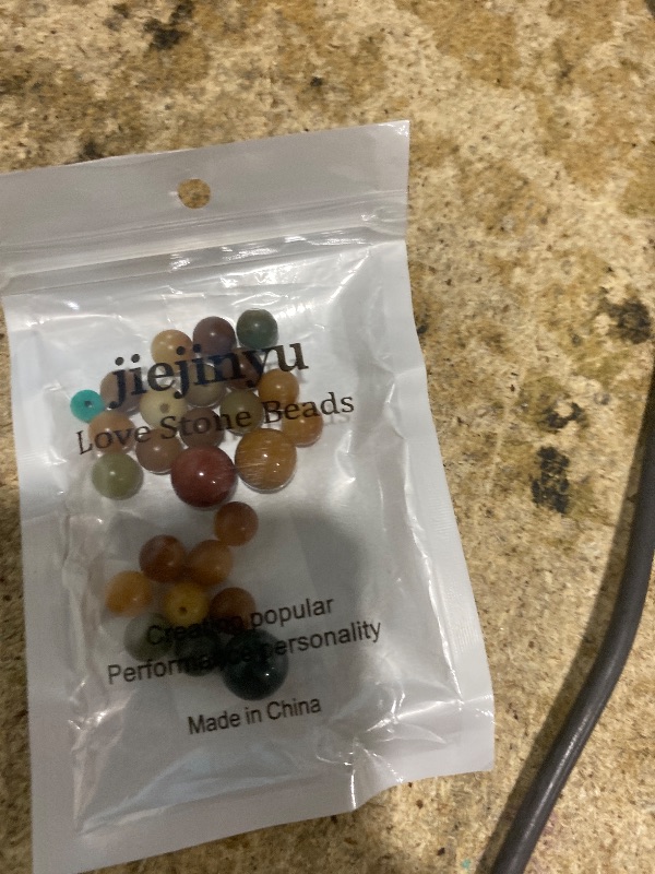 Photo 1 of ***PLASTIC*** 10MM 36PCS Natural Peacock Agate Stone Spacer Loose Beads for Jewelry Making DIY Bracelet Necklace 1 Strand 15’’