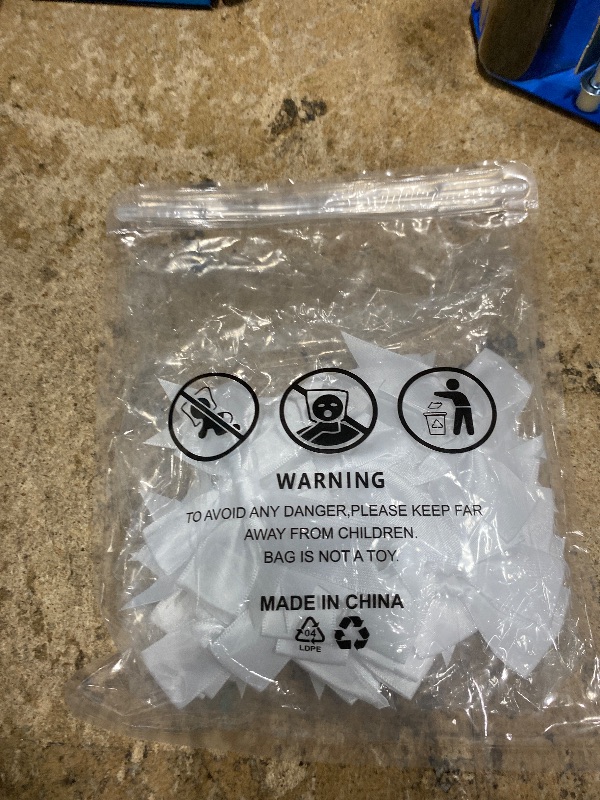 Photo 1 of 50 Pieces Gift Wrap Bows Premium Satin Ribbon Bows 3.3 Inch Craft Bows for Gift Wrapping DIY Treat Bags Holiday Gifts Bag Party Decorations, Wedding Decor Christmas Birthday Presents (White)