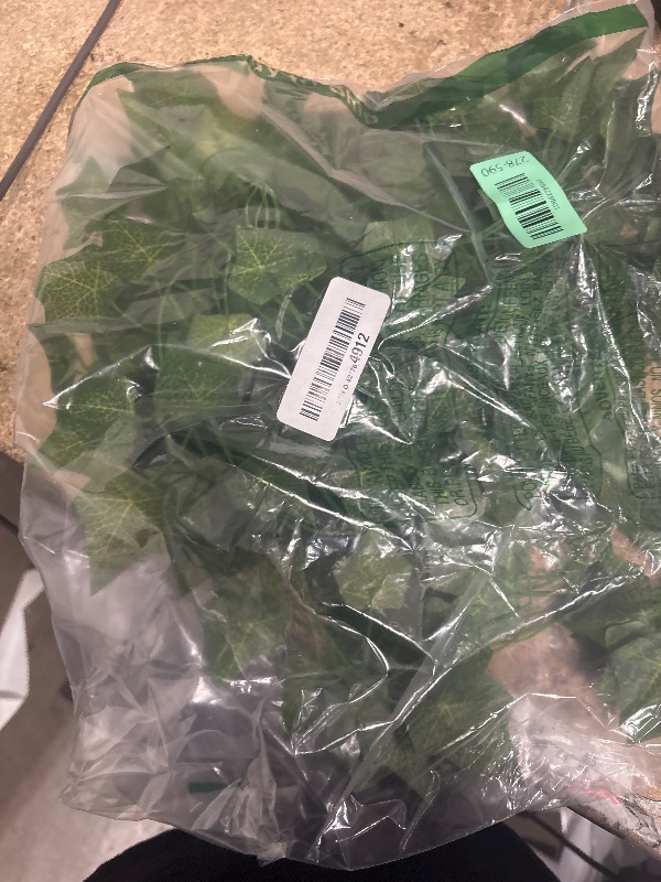 Photo 1 of 12 Pack Fake Vines for Room Decor Artificial Ivy Garland with Clip Green Flowers Hanging Plants Faux Greenery Leaves Bedroom Aesthetic Decor for Home Garden Wall Wedding