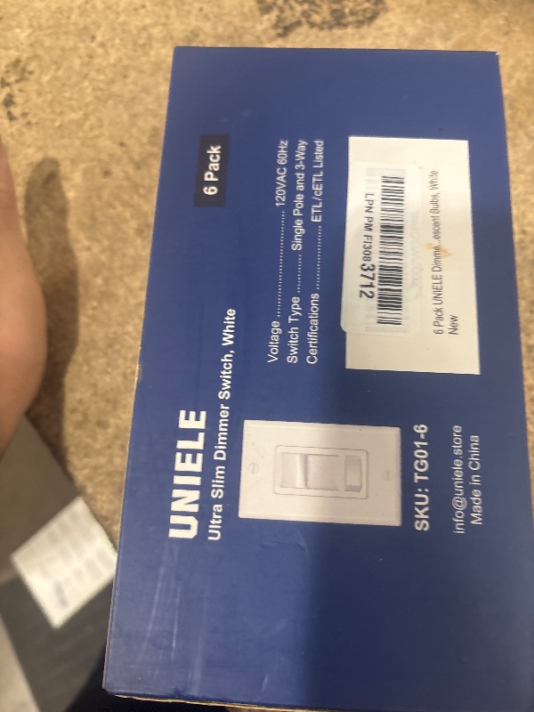 Photo 1 of (6 Pack) UNIELE Ultra Slim Dimmer Light Switch, Max 300W Dimmable LED, CFL Lights, 600W Incandescent, Single-Pole or 3 Way LED Slide Dimmer Light Switch, 15A/120V/60Hz, ETL Listed, White