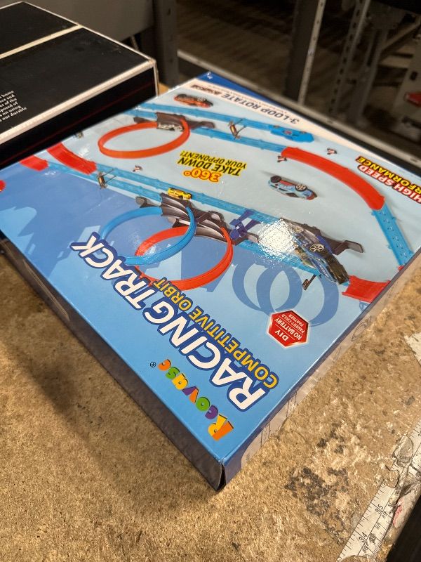 Photo 1 of ?Slot Car Race Track Sets with 360° Thrill Loops & 4 High-Speed Cars, 64 Pcs Large Flexible Racing Track for Kids Ages 3-5 4-8 8-12, Race Car Toys Gift for Boys Girls Birthday Christmas