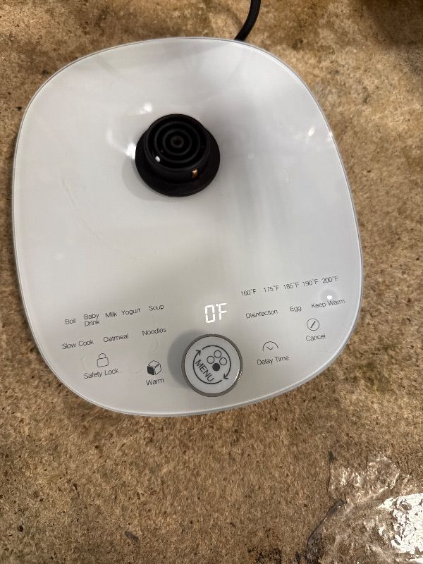 Photo 1 of (item sold for parts) ICOOKPOT Hot Electric Kettle with Tea Infuser and Temperature Control, 1.5L Stainless Steel Tea Maker & 1200W Rapid Boiling, Programmable Control for Coffee and More, White