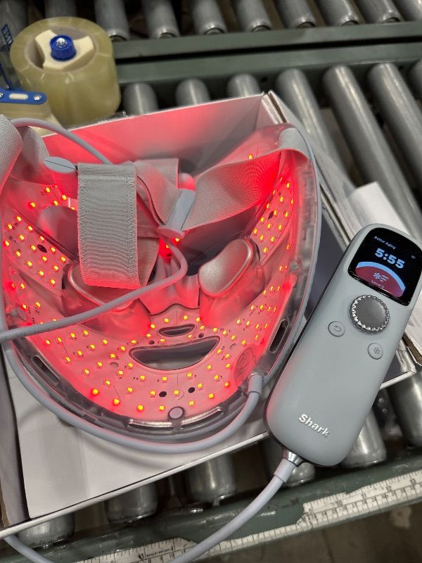 Photo 1 of *** SEE NOTES *** Shark CryoGlow LED Face Mask with Under-Eye Cooling, Anti-Ageing & Blemish Repair, Red & Blue LED, Infrared Light Therapy, USB-C, Remote Control, Storage Bag, Blue Frost, FW312