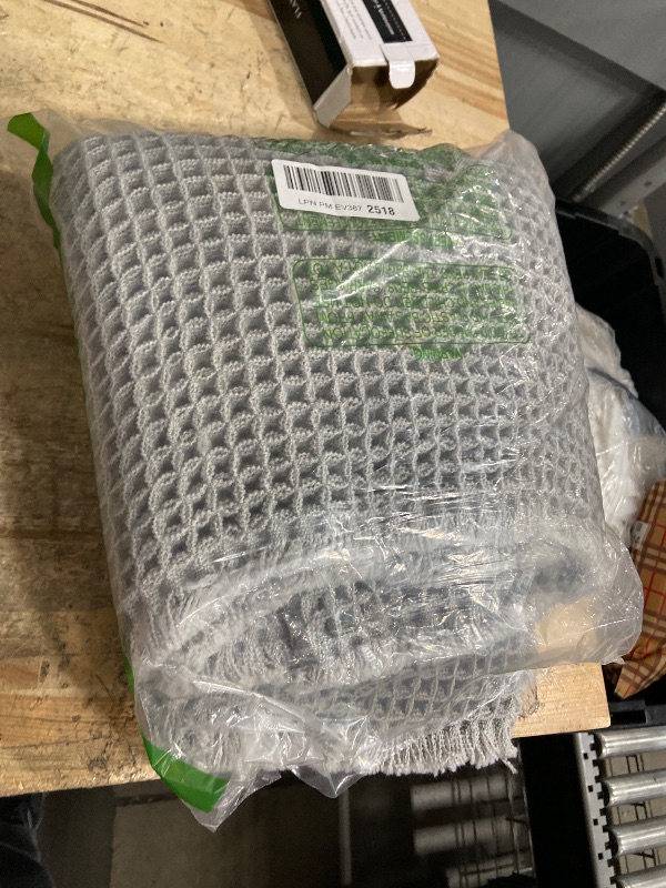 Photo 1 of AMOAMI Upgraded Waffle Bath Mat, Super Absorbent Non Slip Bath Mats for Bathroom Floor, Machine Washable Bathroom Rugs with Tassels, Rubber Backed Bathroom Mats, Ultra Soft, 18" x 30", Grey