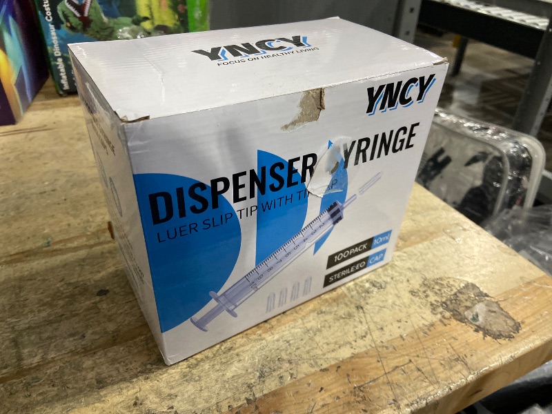 Photo 1 of 100 Pack 10ml Syringes with Cap, Luer Slip Tip, 10cc syringe Whole Pack Bulk Sterile Sealed, No Needle