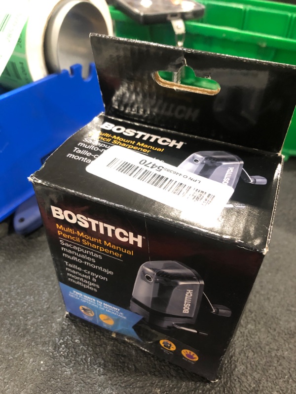 Photo 1 of Bostitch Office Multi-Mount Manual Pencil Sharpener, Vacuum Mount or Screw Mount, Black (MPS2-BLK)