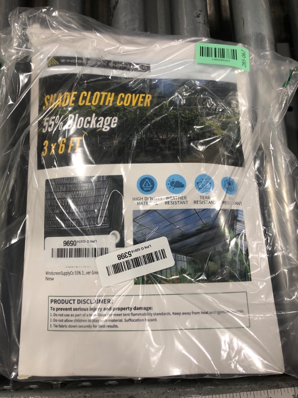 Photo 1 of [WindscreenSupplyCo] 55% 3 x 6 FT Shade Cloth Sun Shade Net with Grommets Sunblock Mesh Tarp for Garden Plants Cover Greenhouse and Patio