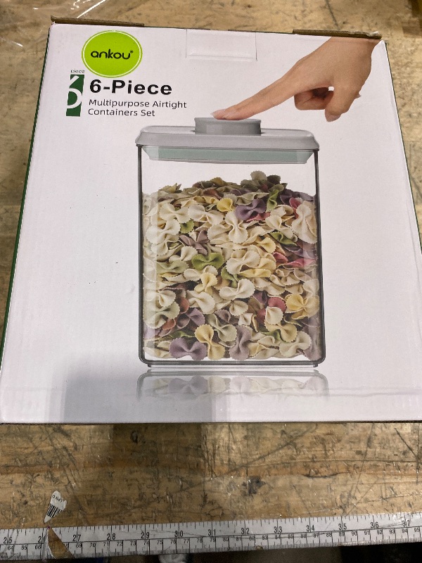 Photo 1 of Ankou Airtight Food Storage Container Sets with Lids 6Pcs Pop Containers for Kitchen Pantry Organization BPA-Free Stackable Kitchen Storage Containers for Cereal Flour Sugar (0.5, 1.2, 1.8qt)*2