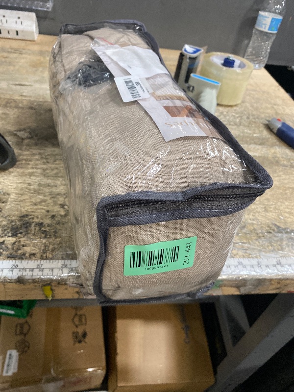View 2 of **MEASUREMENTS MAY BE INCORRECT** Taupe Burlywood Pinch Pleat Linen Curtains 102 Inches Long 70 Inch Wide for Patio Sliding Door Light Filtering Semi Sheer Pleated Drapes Back Tab Extra Wide 70 x 102 Curtain for Living Dining Room