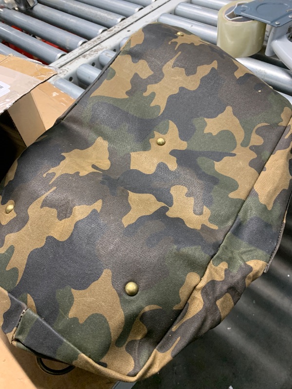 Photo 1 of (please see all images) Oversized Travel Duffel Bag Waterproof Canvas Genuine Leather Weekend bag