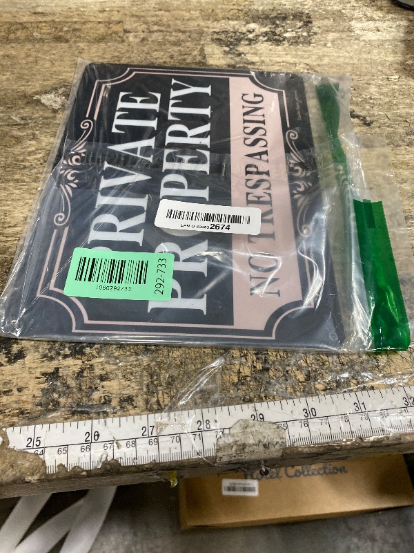 Photo 1 of 2 Pack No Trespassing Signs Private Property,10x7 Inch Rust Free Aluminum Metal Sign,Reflective,Fade Resistant,UV Protected,Weatherproof Up to 7 Years Indoor/Outdoor Use