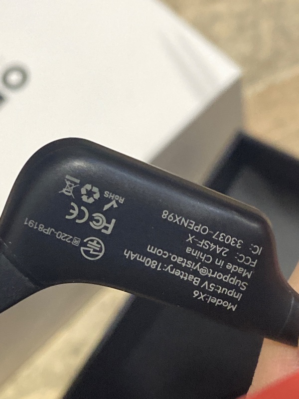 Photo 1 of *** MISSING CHARGER ***Yistao Bone Conduction Headphones, Open Ear Headphones Wireless Earphones, 32GB MP3, 8 Hours Playtime, Bluetooth 5.3, IP68 Waterproof Earphones for Running and Fitness Workout - Red